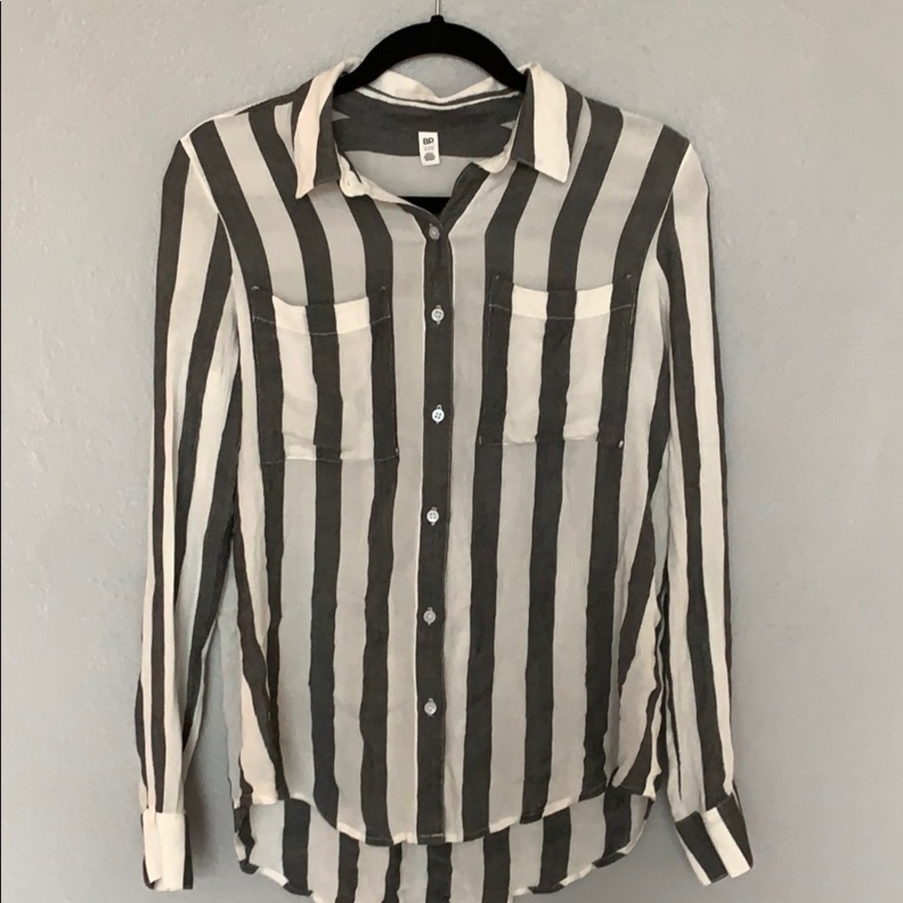 Grey/White BP Striped Blouse